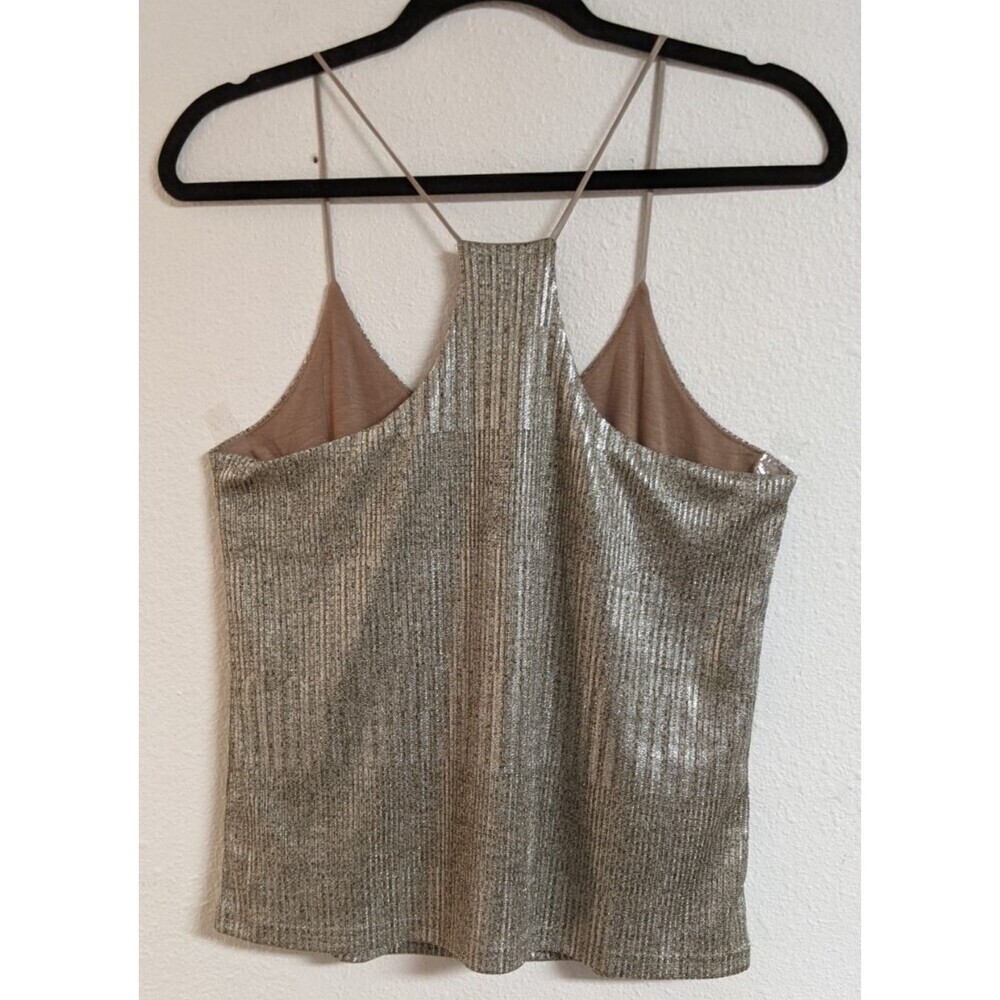 Women's Anthropologie Bishop and Young Tessa Cami Top Metallic Gold Racerback M - Picture 7 of 10